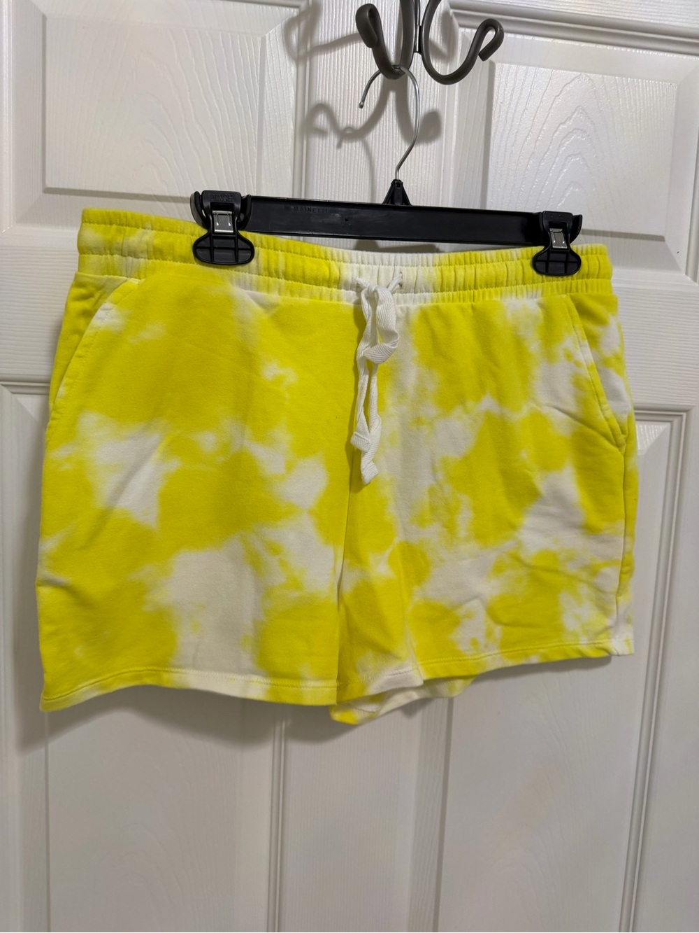 Style & Co. Yellow and White Tie-Dye Drawstring Athletic Shorts
